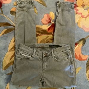 Rock Star Jeans Embellished Zipper Gray Women #L1